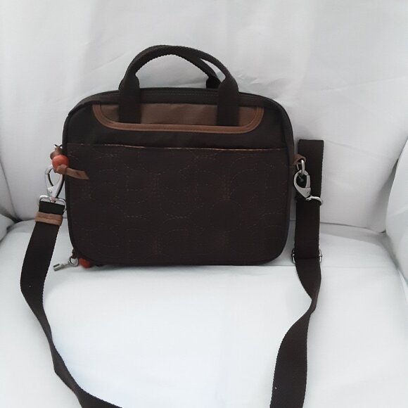 NWT Fossil Key Per Netbook Tablet Brown and Orange Bag - Picture 6 of 8